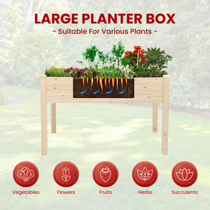 Jardinera Rectangular Elevada de Madera para Exteriores, Caja de Cultivo Elevada para Vegetales, Flores y Plantas, Modelo GB102 - Product Image 5