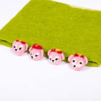Broches en feutre rose tête d'animal Feltandwool, lot de 10 accessoires vestimentaires, 0,0g, fabriquées au Canada avec suivi Shopify