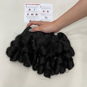 ผมแท้แบบรีมี่ อบไอน้ำ ขายดีที่สุด แบบมัดเป็นช่อ ลอนเด้ง สีดำสนิท จากโรงงานเวียดนาม - Product Image 2