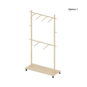 Perchero Moderno de Madera Maciza con 6 Perchas de Madera, Diseño Ahorrador de Espacio y Ajustable, Fácil Movilidad, para el Hogar o la Oficina - Product Image 2
