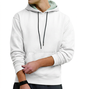 Sweat-shirt à capuche gris foncé pour homme, coupe classique, couleur unie, en coton French Terry, décontracté, pour l'automne, avec poche avant - Product Image 3