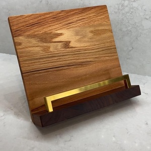 Luxury Wooden Cookbook Holder <b>Stand</b> <b>for</b> Kitchen Counter Brass Metal Recipe Bookstand <b>Tablet</b> Reading Holder Desktop Display - Product Image 1