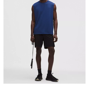 Débardeur sans manches pour homme en polyester tricoté 100 %, séchage rapide, col rond, motif uni, tissu 140g, haute qualité, personnalisé - Product Image 6