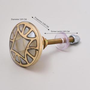 Wholesale Brass <b>and</b> MOP Cabinet <b>Knobs</b> Geometric <b>Drawer</b> Door <b>Pulls</b> Decorative Furniture Handles Mother of Pearl <b>Knobs</b> - Product Image 2
