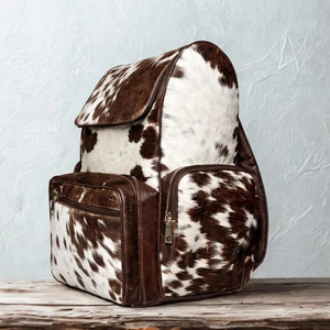 Premium cowhide leather hair school/college <b>backpacks</b> bulk supplier OEM custom branding export quality student bags worldwide - Product Image 6