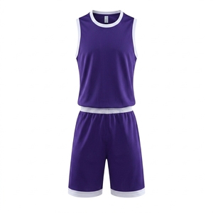 Conjunto de camiseta de baloncesto azul unisex, camiseta sin mangas de malla con pantalones cortos de cintura elástica, ropa que absorbe la humedad para todas las estaciones - Product Image 3
