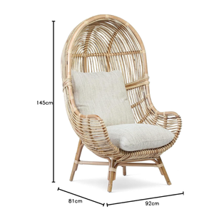 Premium Eco-Friendly Loft Rattan <b>Chair</b> Wicker <b>Egg</b> <b>Chair</b> Oversized Indoor Outdoor <b>Chair</b> for Bedroom Patio Backyard Living Room - Product Image 2