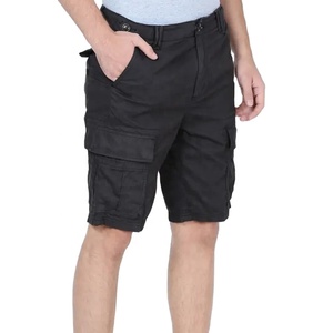 Shorts Cargo en Toile Unie pour Homme Style Urbain 100% Coton Respirant Écologique Séchage Rapide Anti-Plis Taille Haute - Product Image 5