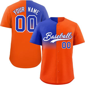 Maillot de baseball respirant en maille imprimé intégral, contraste de couleurs, séchage rapide, pour adultes, fourniture de tenues d'équipe OEM, 100 % polyester (avant) - Product Image 4