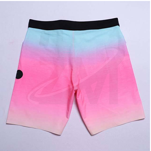 Men's Gradient Color Board Shorts Quick Dry Drawstring Casual Swim Shorts with Pockets Mid Waist Knitted Polyester - Product Image 2