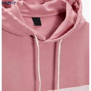 เสื้อฮู้ดลายทางสีชมพู ทรงปกติ สวมใส่สบาย มีกระเป๋า ผ้าฝ้ายเฟรนช์เทอร์รี่ ระบายอากาศได้ดี เหมาะสำหรับใส่ในฤดูใบไม้ร่วง - Product Image 6
