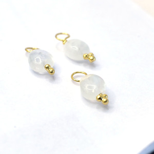 <b>Moonstone</b> Smooth Tumble Charm 8 to 10mm Natural Gemstone <b>Pendant</b> Dainty Jewelry Supply Gift For Her - Product Image 6