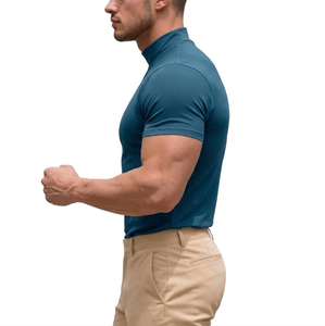 Nueva Camiseta de Manga Corta para Hombre, Elástica, Casual, Corte Regular, Bordada, de Poliéster y Algodón, Ecológica - Product Image 4