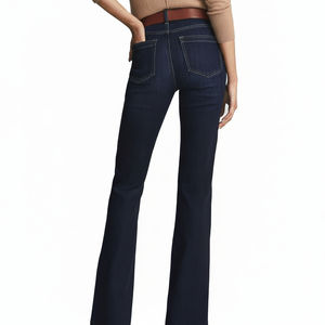 Jeans de Mezclilla Elásticos de Cintura Alta y Corte Ajustado para Mujer, Color Azul Oscuro, Jeans de la Mejor Calidad al por Mayor para Mujer, ODM - Product Image 1