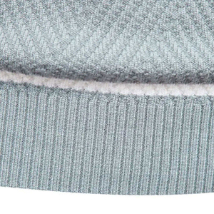 Men's Light Blue Knitted Crew Neck Sweater With White Stripes Casual Pullover Regular Fit Autumn Wear - Product Image 4