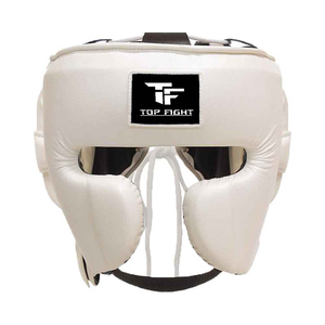 อุปกรณ์ป้องกันศีรษะสำหรับชกมวย Top Fight สีน้ำเงิน ทำจากวัสดุ PU ปิดด้วยแถบตีนตุ๊กแก เหมาะสำหรับการฝึกซ้อมและการแข่งขัน สำหรับผู้ใหญ่ ใช้ในกีฬาศิลปะการต่อสู้ - Product Image 3