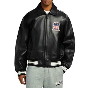 เสื้อแจ็คเก็ตบอมเบอร์หนัง Avirex London หนังแกะยุโรปโบราณ 100% ดีไซน์ซิปด้านหน้าสำหรับฤดูหนาว กันลม เป็นมิตรกับสิ่งแวดล้อม คุณภาพสูง - Product Image 3