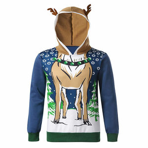 Sudadera con Capucha de Algodón Estampada Navideña, Diseño Artístico de Invierno, Secado Rápido, Unisex, Cómoda para Uso Diario - Product Image 3