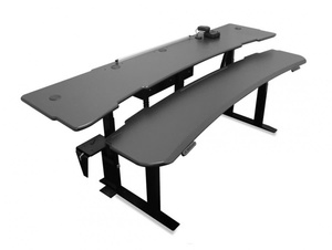 Black Dual Height Adjustable Metal Computer Desk Sit Stand <b>Workstation</b> Ergonomic Desktop Converter for Monitor <b>Office</b> Furniture - Product Image 1