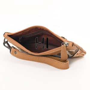 Pochette portefeuille en cuir de vachette Hairon façonné, style western, sac à main organisateur - Product Image 4