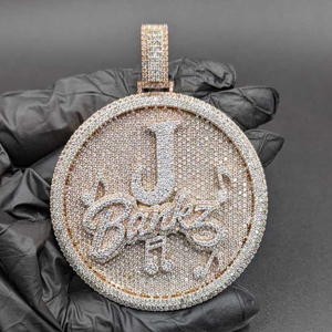 Iced Out Dollar <b>Name</b> Pendant <b>Necklace</b> <b>Custom</b> Hip Hop Luxury Diamond Style Round Circle Bling Jewelry Fashion Gift - Product Image 5