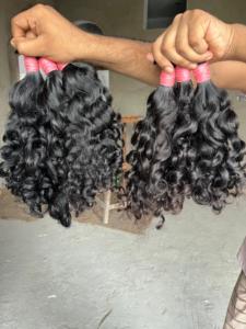 Extensions de cheveux naturels bouclés indiens vierges, double trame, tissage à la machine, 100g, toutes couleurs - Product Image 3