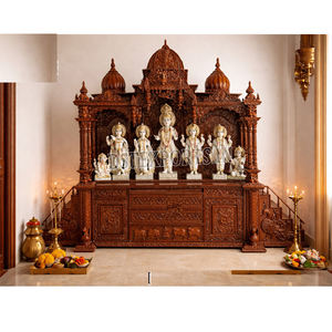 Templo Ram Darbar de Tamaño Súper Grande para el Hogar, Templos de Pooja Tallados a Mano de Primera Calidad con Gabinete, a Precio de Fábrica, Venta en EE. UU. - Product Image 1