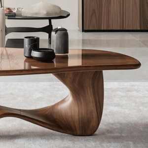 2025 Creative Modern Antique <b>Wood</b> Coffee Tea <b>Table</b> Solid Design for Small Apartment Dining Home Furniture for Living Room Use - Product Image 2