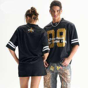 Camiseta Extra Grande Unisex Personalizada OEM, Jersey de Fútbol Vintage Premium - Product Image 5