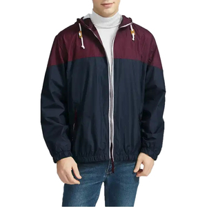 Men's Color Blocking Hooded Windbreaker <b>Jacket</b> Half Zip Casual Spring Outdoor Wear Orange Blue Polyester Lightweight men - Product Image 5