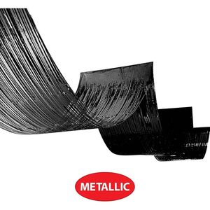 Beistle Confezione da 2 Tende a Frange Metalliche Nere Extra Lunghe, Decorazioni Luccicanti per Soffitto e Pareti - Product Image 1