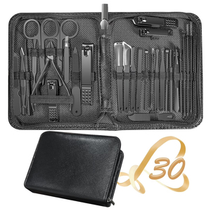 Professional Stainless Steel Manicure and Pedicure <b>Set</b> 16-in-1 Compact Travel Case <b>Nail</b> Scissors Foot Care Cutter Kit - Product Image 1