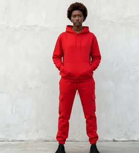 Conjunto Deportivo Personalizado de Alta Calidad para Hombre, Sudadera con Capucha y Pantalones Deportivos de Algodón, Sudadera Holgada con Capucha y Pantalones Deportivos Lavados, Conjunto de 2 Piezas - Product Image 1