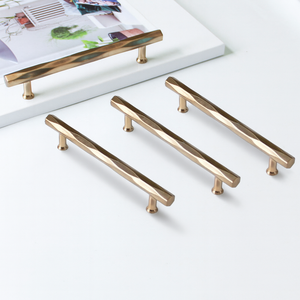 Heavy Duty Zinc Alloy Cabinet <b>Pulls</b> Geometric Faceted <b>Drawer</b> Handles for Kitchen Bathroom Bedroom Furniture Champagne <b>Gold</b> - Product Image 6