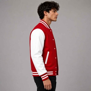 Custom <b>Men</b> Hip Hop Coated Letterman Varsity Jacket Embroidered Polyester Wool/<b>Leather</b> College Baseball <b>Bomber</b> Varsity Jacket - Product Image 2