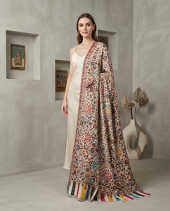 Merino <b>Wool</b> Heavy Kani Stoles-Floral Pattern Lightweight & Anti-Bacterial Daily Life Use All Seasons - Product Image 2