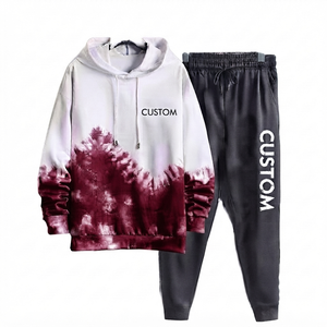 Casual Wear <b>Burgundy</b> <b>Men</b> Tracksuit Wholesale Custom Logo Sportswear Manufacturer Winter Warm Fleece Pullover <b>Hoodie</b> And Joggers - Product Image 1