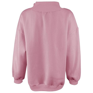 Women's Oversized Cotton Pullover Sweatshirt Printed Long Sleeve Mock Neck Hoodie Turtleneck Lined French Terry for Winter - Product Image 5