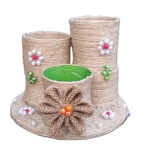 Jute stylo porte-crayon haute vente qualité moderne Look porte-stylo pour bureau école Table utilisation Jute panicule marqueur en gros - Product Image 1