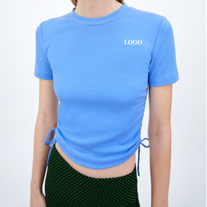 เสื้อครอปท็อปผู้หญิงแฟชั่นทันสมัย สไตล์สตรีทแวร์ OEM เสื้อยืดครอปผู้หญิงเก๋ไก๋ เสื้อยืดครอปผู้หญิงเทรนดี้ลำลอง - Product Image 5