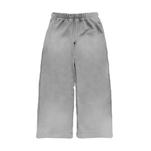Pantalon de survêtement et sweat à capuche unisexe épais et évasés, délavés à l'acide, triple épaisseur, avec fermeture éclair pour survêtement homme, vente en gros sur mesure - Product Image 6