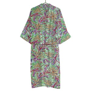 Personalizado 100% algodón bloque de mano impreso algodón mujeres traje de baño ropa de playa Albornoz - Product Image 1