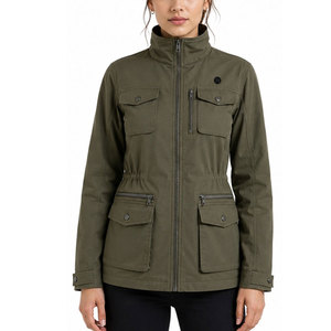 New <b>Women</b> <b>Utility</b> <b>Jacket</b> Front Zipper Multiple Pockets Lightweight Casual Outdoor <b>Jacket</b> For Daily Wear And Travel - Product Image 1