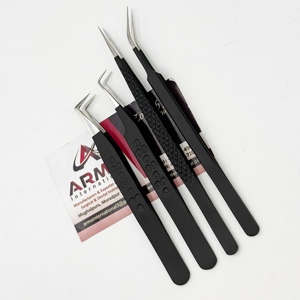 Pinzas para Pestañas Negras Mate de Acero Inoxidable, Probadas a Mano, para Cuidado Personal y Belleza, Pinzas para Extensión de Pestañas con Marca Privada - Product Image 4