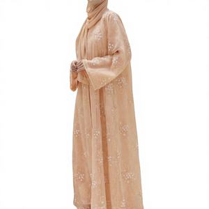 New 2026 Modern Kaftan Abaya Handmade Turkish Floor Length Long Sleeve Soft Breathable Fabric Loose Fit Casual Party Wear - Product Image 4