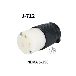 Conector Industrial NEMA 5-15 de 15A y 125V Compatible con Hubbell J-712, con Certificaciones CUL y REACH para Dispositivos de Alta Corriente - Product Image 1