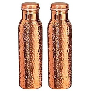 Lotus Cap Hammered <b>Copper</b> Water <b>Bottle</b> Textured Pure <b>Copper</b> <b>Drinking</b> <b>Bottle</b> Ayurvedic Leakproof Reusable OEM Factory - Product Image 2