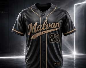 Maillot de baseball imprimé par sublimation aspect cuir noir de haute qualité, personnalisé avec nom et numéro d'équipe, haut d'uniforme de softball à manches courtes - Product Image 1