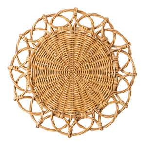 Farmhouse Style Rattan <b>Placemat</b> Natural Woven Table Mat for Shabby Chic Dining Room Decoration Artisan Crafted - Product Image 2