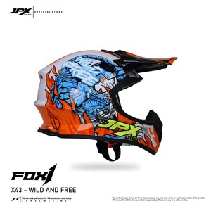 El casco JPX Fox1 Motif X 43 Supermoto Cross ofrece una protección superior y un estilo audaz para la mejor experiencia de motocross. - Product Image 4